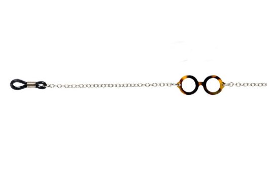 Stilvolle Brillenkette in Silber mit dekorativen Elementen und anpassbaren Endschlaufen