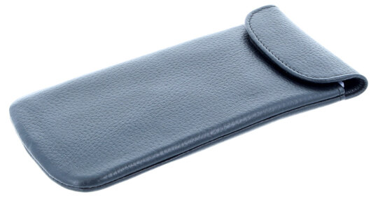 Edles Echtleder-Einsteck-Etui "GRAN CANARIA" mit Klettverschluss in schwarz