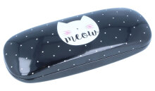 Süßes Brillenetui "Meow" in Schwarz...