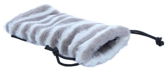 Superweicher Brillenetui-Beutel SMOOTH mit Zugband in Grau