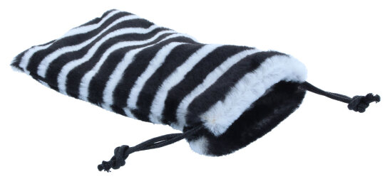 Superweicher Brillenetui-Beutel SMOOTH mit Zugband in Schwarz