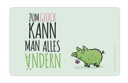 Robustes Schneidebrettchen / Frühstücksbrettchen Rannenberg & Friends "Zum Glück"