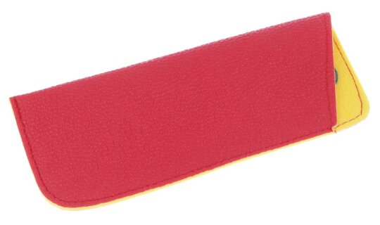 elegantes Brillen-Einstecketui in Rot - Gelb