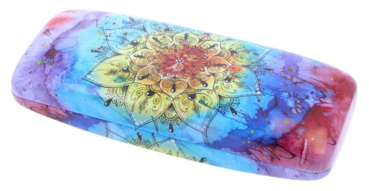 Hübsches Hartschalenetui "DENISE" mit Metallscharnier und Mandala Motiv