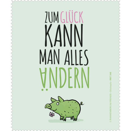 Microfasertuch / Brillenputztuch von Rannenberg & Friends "Zum Glück"