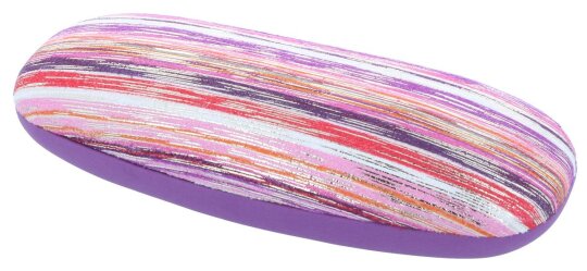 harmonisches glänzendes Streifen-Brillenetui ESMERALDA mit Metallscharnier in Lila