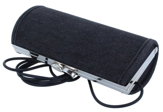 edles Brillenetui / Handtasche in Jeans-Optik - LATTI in schwarz