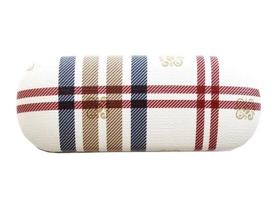 praktisches Brillenetui in Leinenoptik NEW KARSTI mit Metallscharnier in weiß