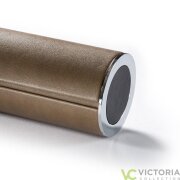 rundes, halbhartes Brillenetui LIVORNO mit Metallbeschlag in Braun