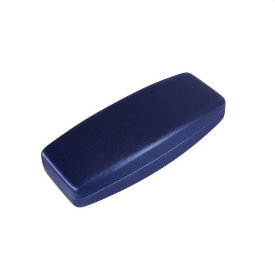 blaues Hartschalen-Brillenetui mit Silky-Bezug "MAX"