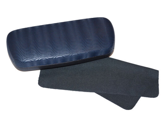 Brillenetui JOY DESIGN mit Oberflächenstrukturdesign Wellen in Dunkelblau + Microfasertuch