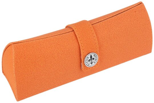 edles Brillenetui in Dreiecksform mit Lasche "NIZZA Rocky" in orange