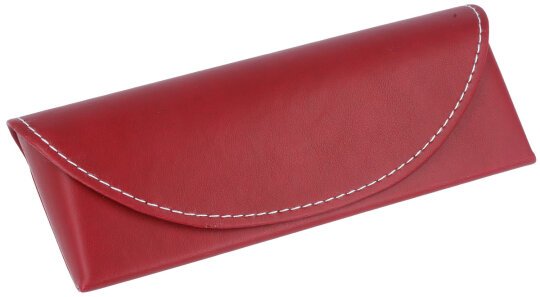 elegantes Taschen- / Brillenetui "MAUI Classy" aus Kunstleder mit Ziernaht in Rot