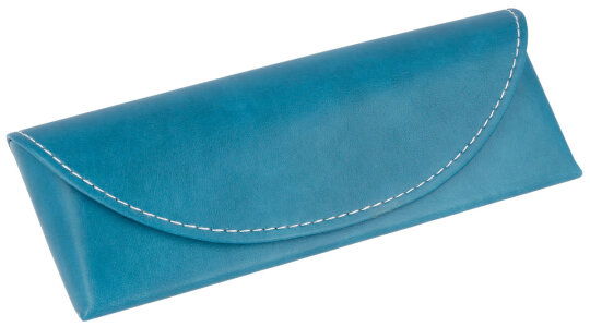 elegantes Taschen- / Brillenetui "MAUI Classy" aus Kunstleder mit Ziernaht in Türkis