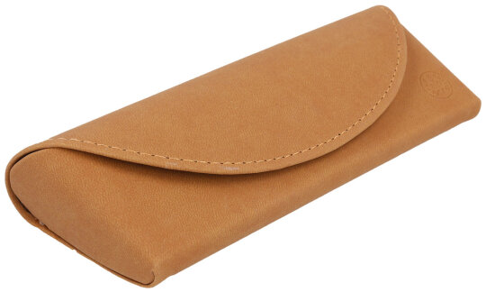 samtiges Brillen- / Taschenetui "SAINT-TROPEZ" im braunen Kunstlederlook mit Ziernaht