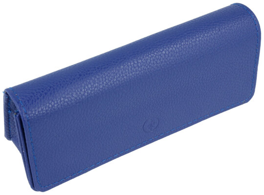 schönes, taschenförmiges Etui "CANNES" aus genarbtem Kunstleder in blau