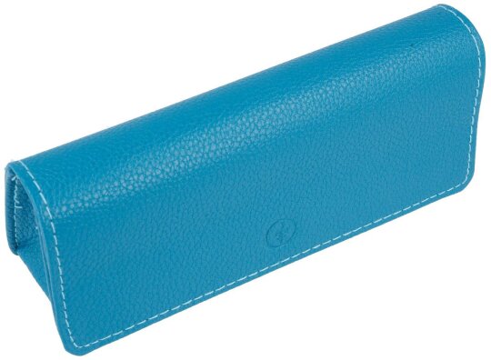 schönes, taschenförmiges Etui "CANNES" aus genarbtem Kunstleder in türkis