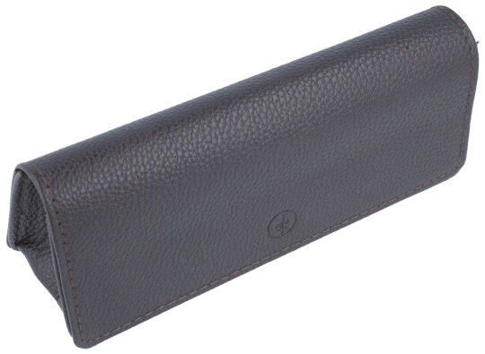 schönes, taschenförmiges Etui "CANNES" aus genarbtem Kunstleder in braun