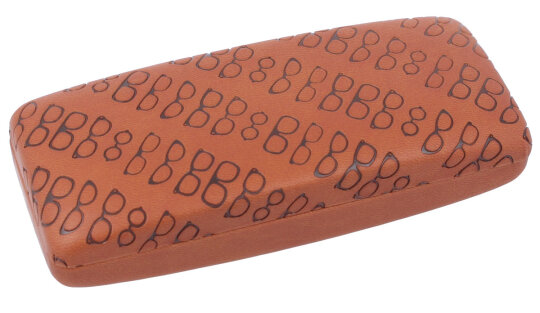 schönes Brillenetui MAURITIUS JOY - KOLLECTION mit Prägung in braun