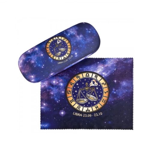 schönes Brillenetui mit Sternzeichen-Microfaserstoffbezug - WAAGE