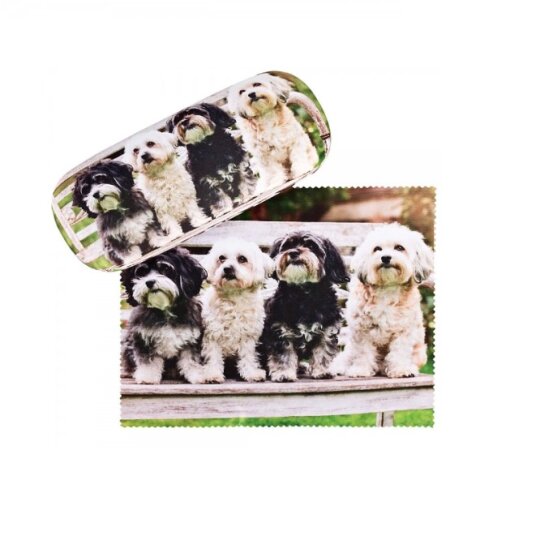 niedliches Brillenetui mit weichem Microfaserbezug und Microfasertuch - BOLONKA