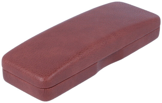 Schönes Hartschalenetui mit Kunstlederbezug in Rotbraun - MURANO