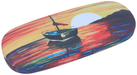 schönes Hartschalen-Brillenetui mit Motiv - SONNENUNTERGANG