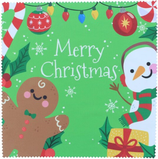 Microfasertuch "Merry Christmas" in 20x20cm | Brillenputztuch aus Microfaser zu Weihnachten