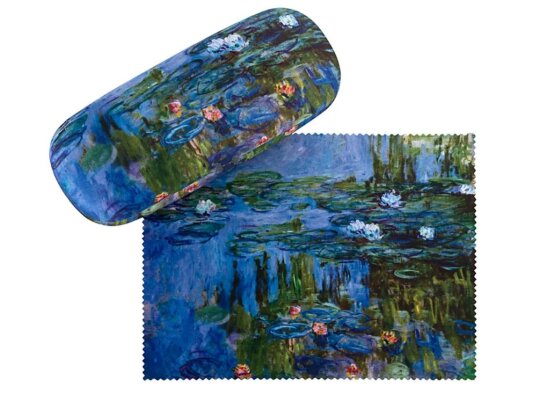 Malerisches Microfaserbezug-Brillenetui mit passendem Mircrofasertuch Claude Monet: Seerosen