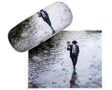 romantisches Brillenetui mit Microfaserbezug und Motiv -...