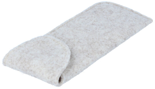 Einsteck - Brillenetui - "FELTRO" aus Filz in hellbraun mit Klettverschluss