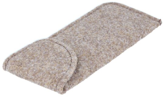 Einsteck - Brillenetui - "FELTRO" aus FIlz in braun mit Klettverschluss