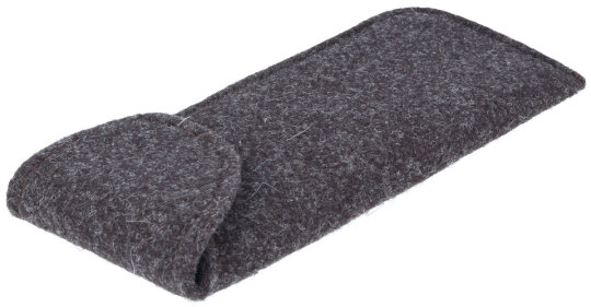 Einsteck - Brillenetui - "FELTRO" aus Filz in dunkelbraun mit Klettverschluss