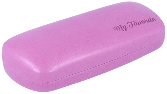 schönes Hartschalen-Etui mit Struktur-Kunstlederbezug - "MY FAVORITE" in Pink