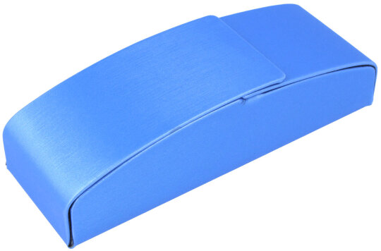 elegantes Einsteck-Brillenetui mit schönem Silkybezug in Blau und Magnetverschluss