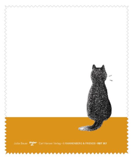 Microfasertuch / Brillenputztuch von Rannenberg & Friends "Kater L. sitzend"