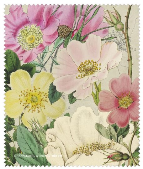 Microfasertuch / Brillenputztuch von Rannenberg & Friends "Lindley´s Wildrosen"