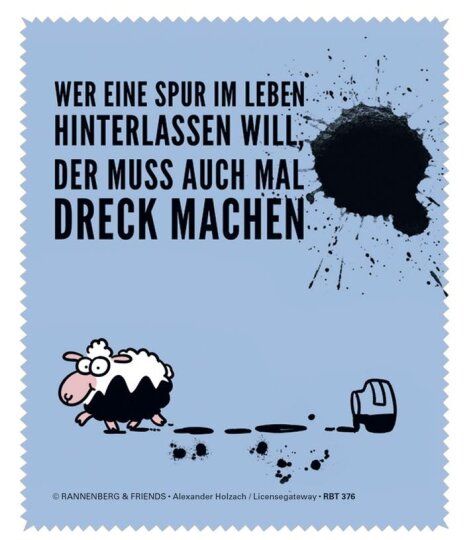 Microfasertuch / Brillenputztuch von Rannenberg & Friends "Spuren hinterlassen"