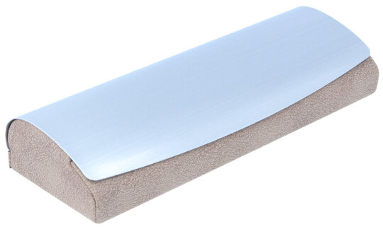Schönes Brillenetui mit Magnetverschluss und metallischer Oberseite - RICHMOND - in Beige