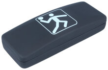 Schwarzes Hartschalen-Brillenetui mit Handball-Symbol und...