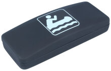 Schwarzes Hartschalen-Brillenetui mit Kanu-Symbol und...