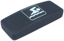 Schwarzes Hartschalen-Brillenetui mit Schwimmen-Symbol...