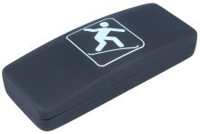 Schwarzes Hartschalen-Brillenetui mit Snowboard-Symbol...