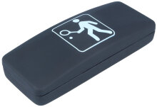 Schwarzes Hartschalen-Brillenetui mit Tennis-Symbol und...