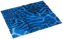 Ausgefallenes Microfasertuch mit Leomuster in Blau