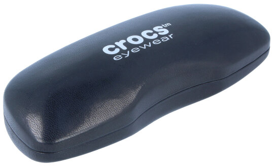 Schönes Hartschalen-Etui mit Kunstlederbezug "Crocs" in Schwarz