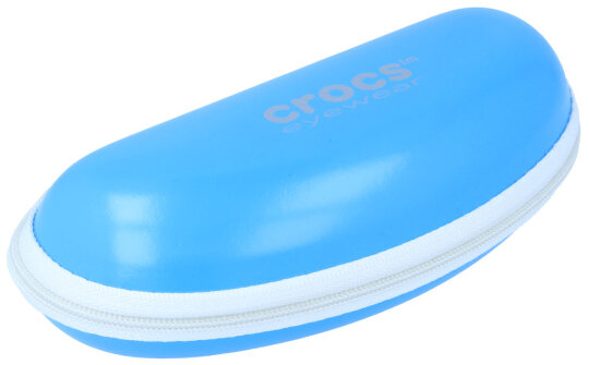 Kleines, modernes Brillenetui in Blau  mit stabilem Reißverschluss von CROCS