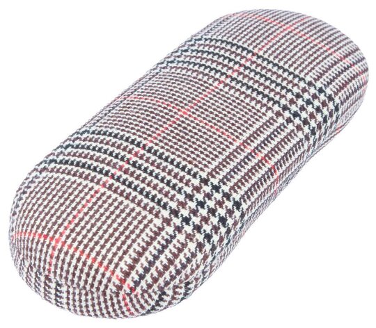 Schönes Brillenetui ISLAY mit weichem Stoffbezug und stylischem Karomuster in Beige