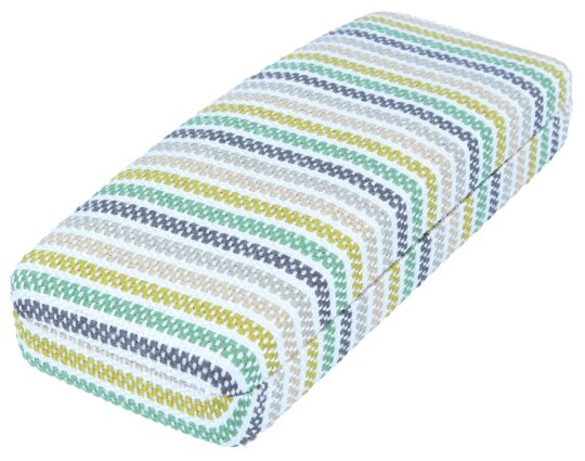 Modernes Brillenetui IBIZA in Grün mit strukturiertem Textilbezug im Streifenmuster