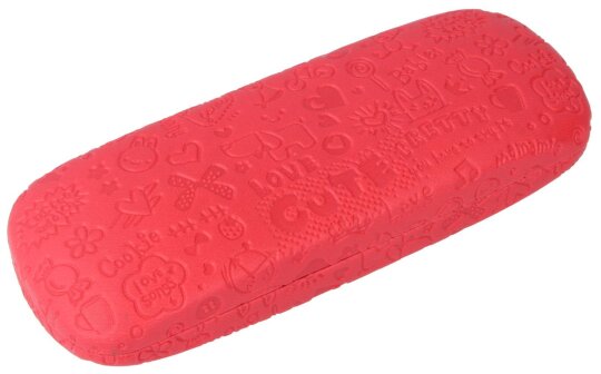 Niedliches Brillenetui für Kinder "Pretty" mit beidseitiger Prägung in Rot